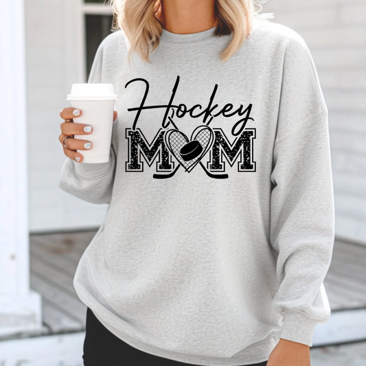 Hockey Mom Stick and Puck Crewneck