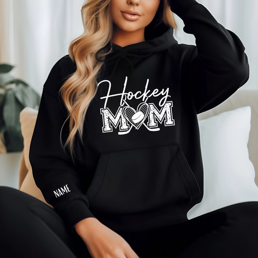 Hockey Mom Stick and Puck Hoodie