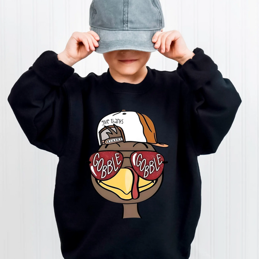 Little Boys Turkey Head Crewneck