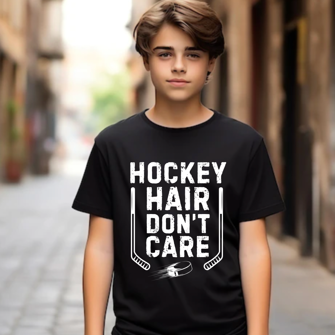 Hockey Hair Don't Care Tee