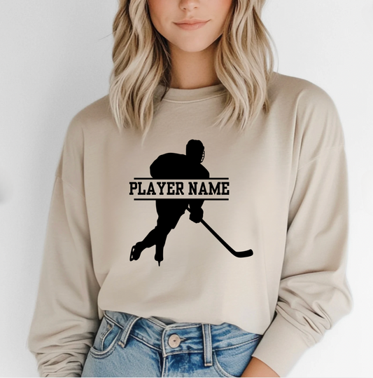 Personalized Hockey Silhouette Crewneck