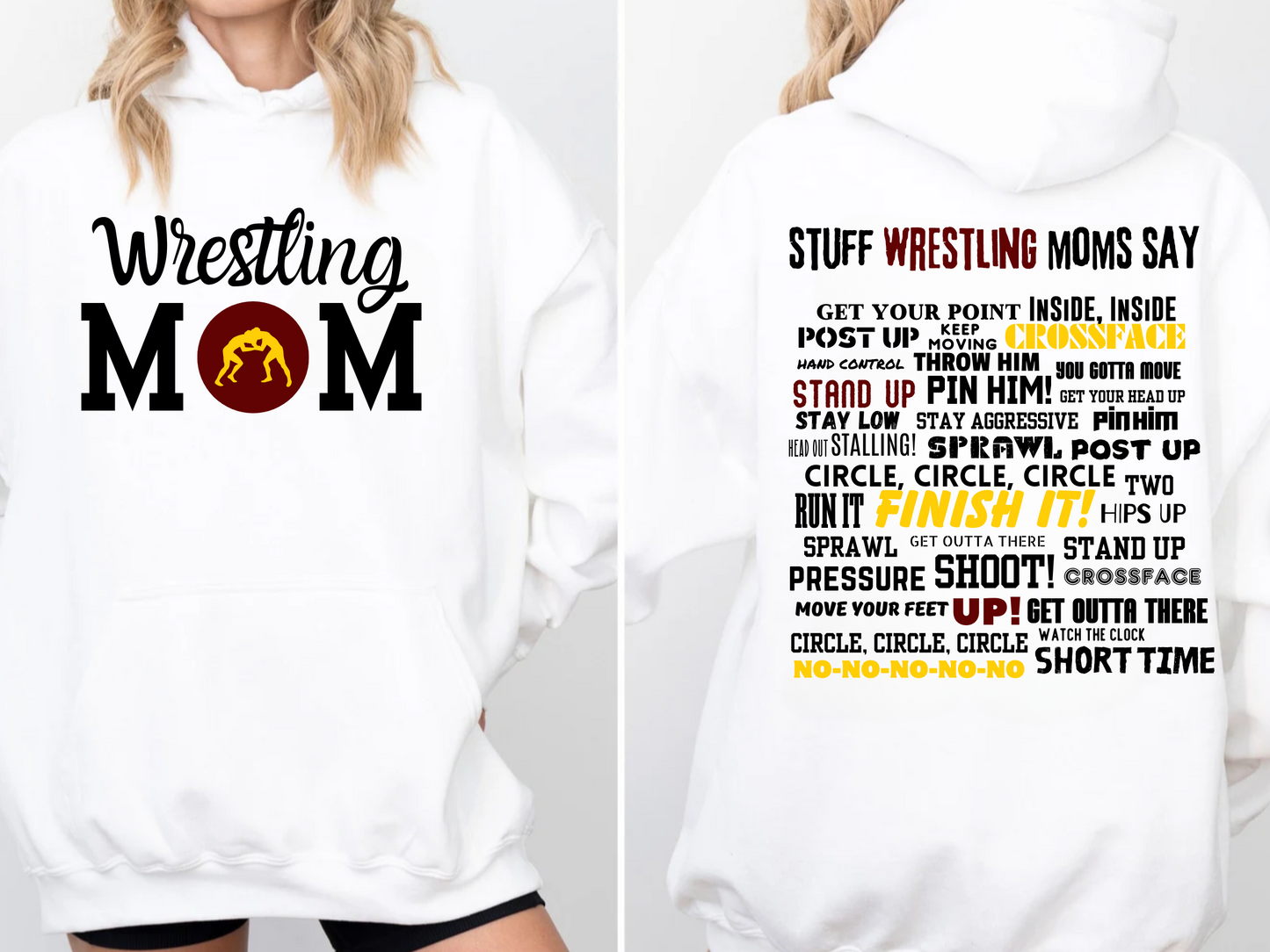 Wrestling Mom Sayings Hoodie